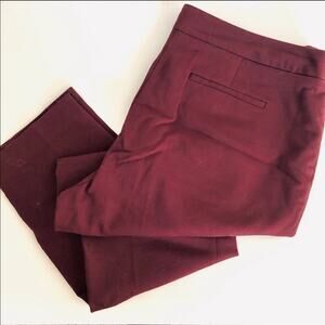 CHAUS NORDSTROM Wine Burgundy Red Ankle Length Crop Straight Leg Work Pants 8